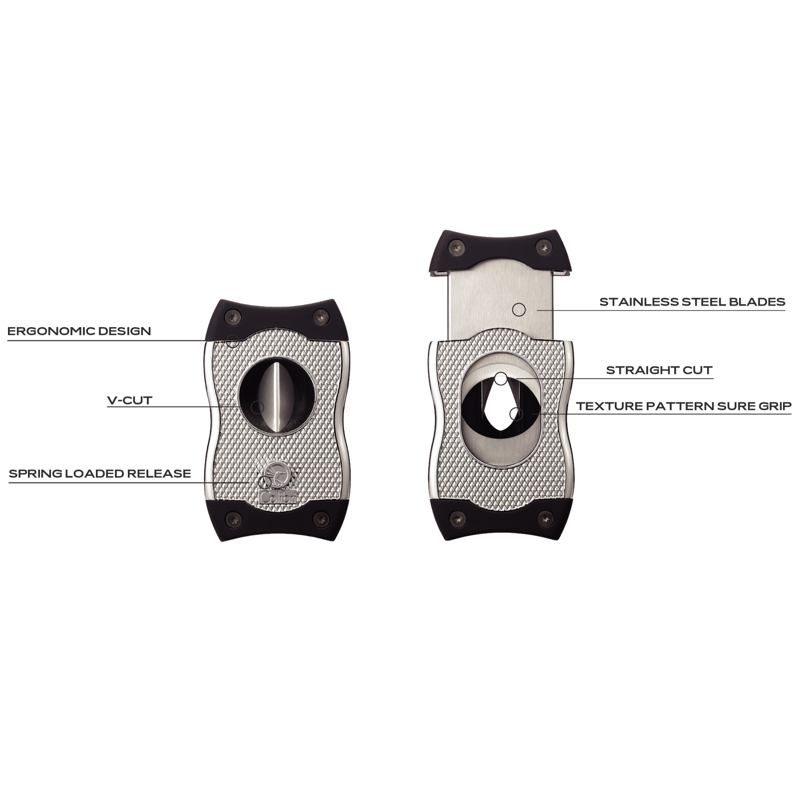 Colibri SV-Cut Two-in-one V-Cut and Straight Cut Cigar Cutter